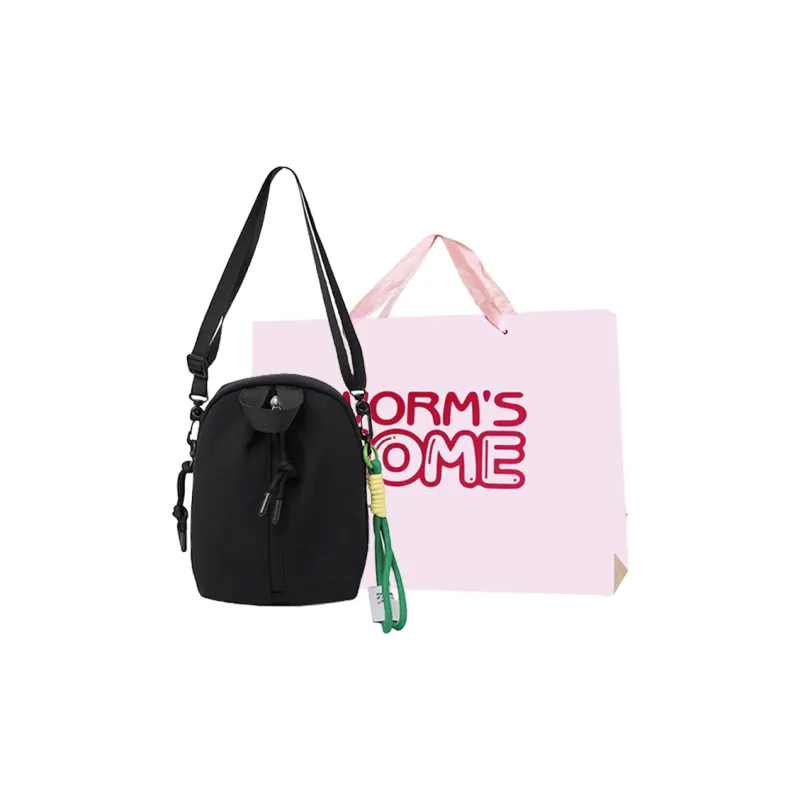 Worm's Home Canvas Bag, Crossbody Bag Unisex White/Black/Red/Green/Blue-5