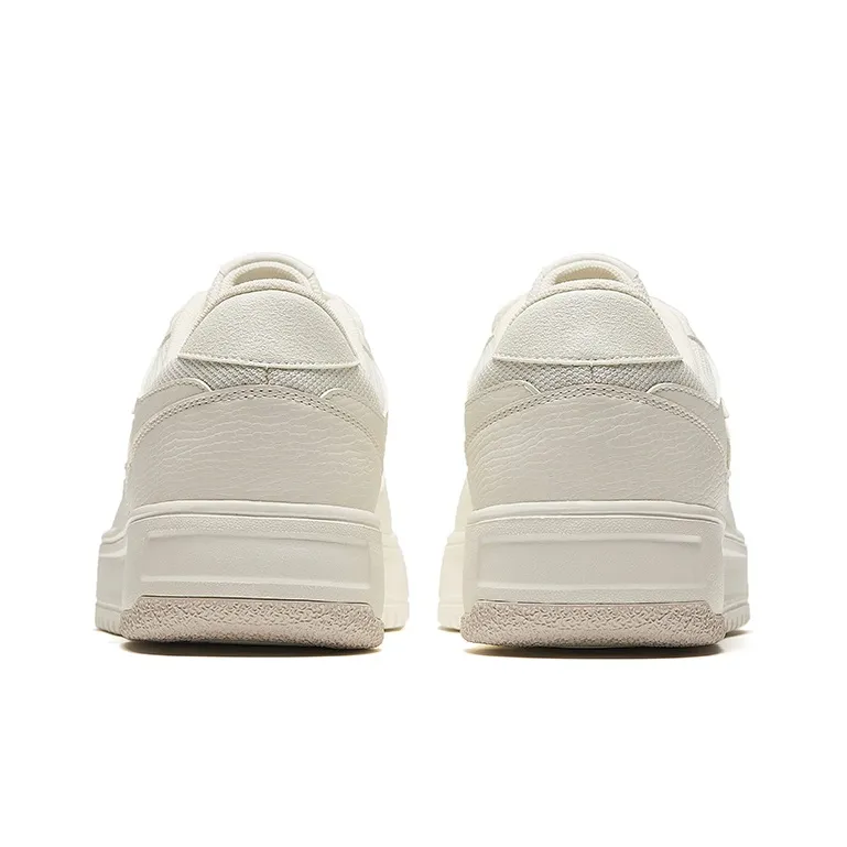 Anta Lightweight White Sneakers Height Increasing Lightweight Low Top Skateboard Shoes Men's Ivory White-3