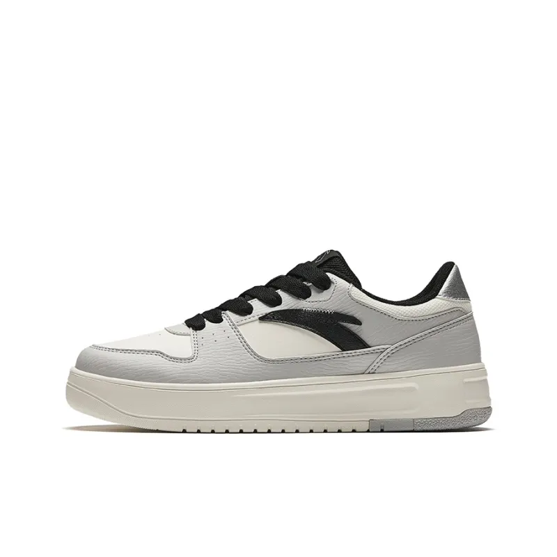 ANTA Life Collection Skateboard Shoes Men Low Top Ivory White/Microchip Gray/Black-0