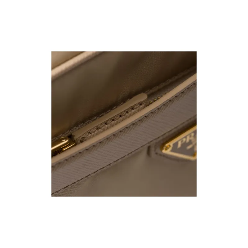 PRADA Re-Edition Recycled Nylon With Patchwork Leather Crossbody Bag Shoulder Bag Women's Camel Brown-5