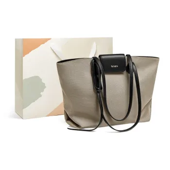 15 MINS Fabric With Synthetic Leather Shoulder Bags Handbags Large Size Women's Khaki/Black