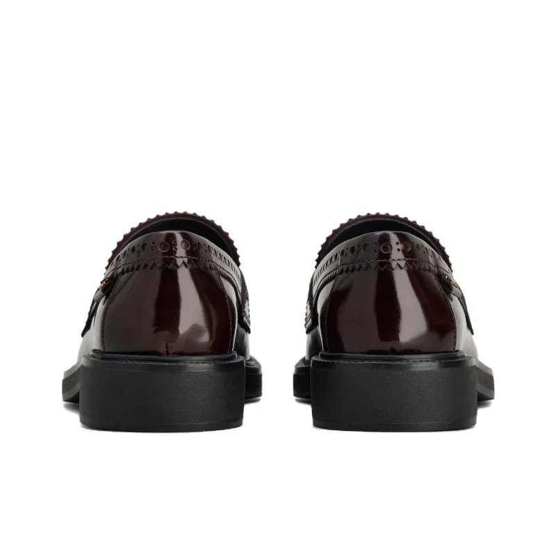 TOD'S Brogue Trim Almond Toe Loafers Women's-3