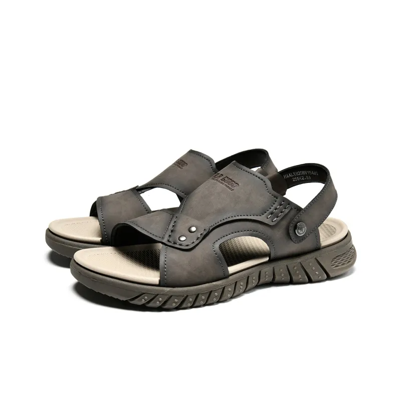 HLA Vintage Breathable Casual Comfortable Beach Sandals Wear-Resistant Slippers With Two Straps Men's-9