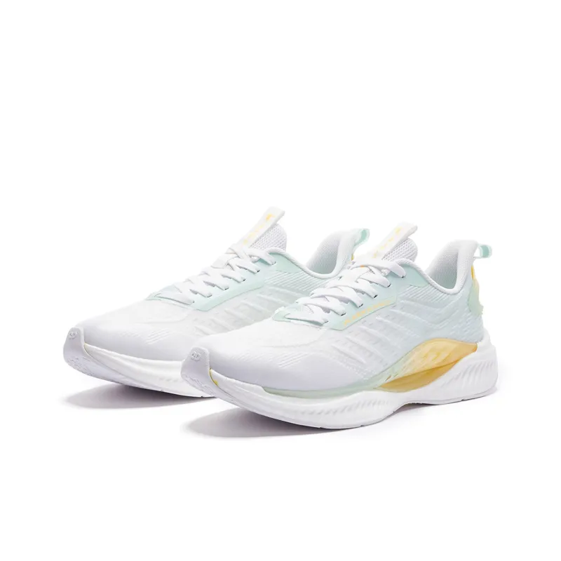 QIAODAN Hydrogen Bomb Slip Resistant, Abrasion Resistant, Breathable, Rebound Low Top Running Shoes Men's White Green-2
