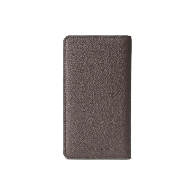 Ralph Lauren Pebbled Calfskin Wallet Unisex Brown-1
