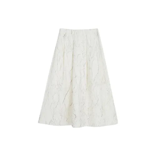 Yiner Casual Long Skirts Women's Off White