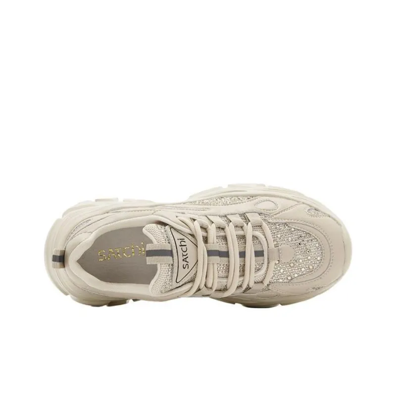 Satchi Low Top Chunky Sneakers Women's Apricot-2