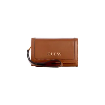 GUESS Artificial Leather Cell Phone Pouch Clutch Women's Brown