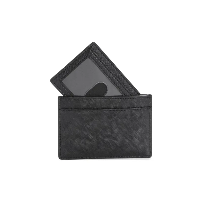 GUESS Imitation Cross Grain Leather Card Holder Men's Black-1