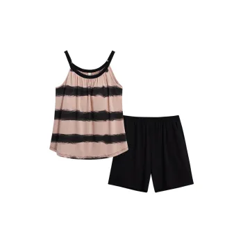Sha Qian Pajama Set Summer Women's Cameo Brown