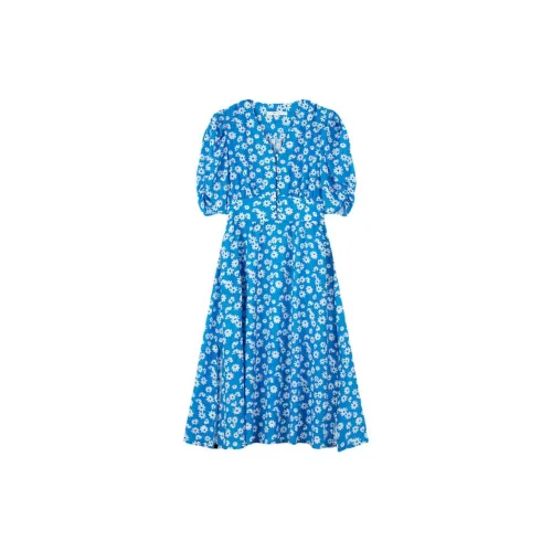 H'S Short-Sleeved Dresses Women's Blue Floral