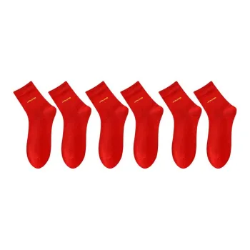 Master Mid-Calf Socks Men's 6 Pack Red
