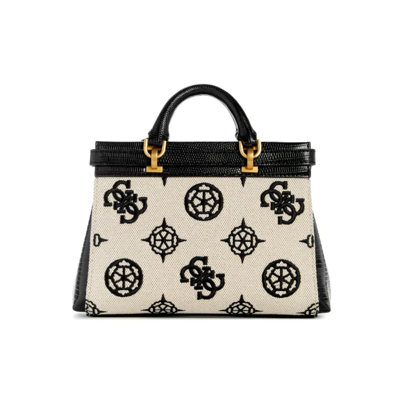 GUESS Canvas With Faux Leather Handbag Shoulder Bag Crossbody Bag Mini Women's Black-2