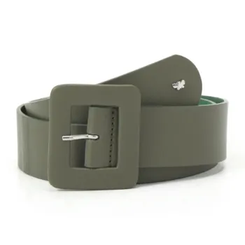 MaxMara BRIO Insect Logo Leather Leather Belts Women's Green Width: 4cm