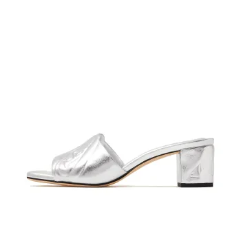 Alexander McQueen The Seal Emboosed Metallic Sandals Women's