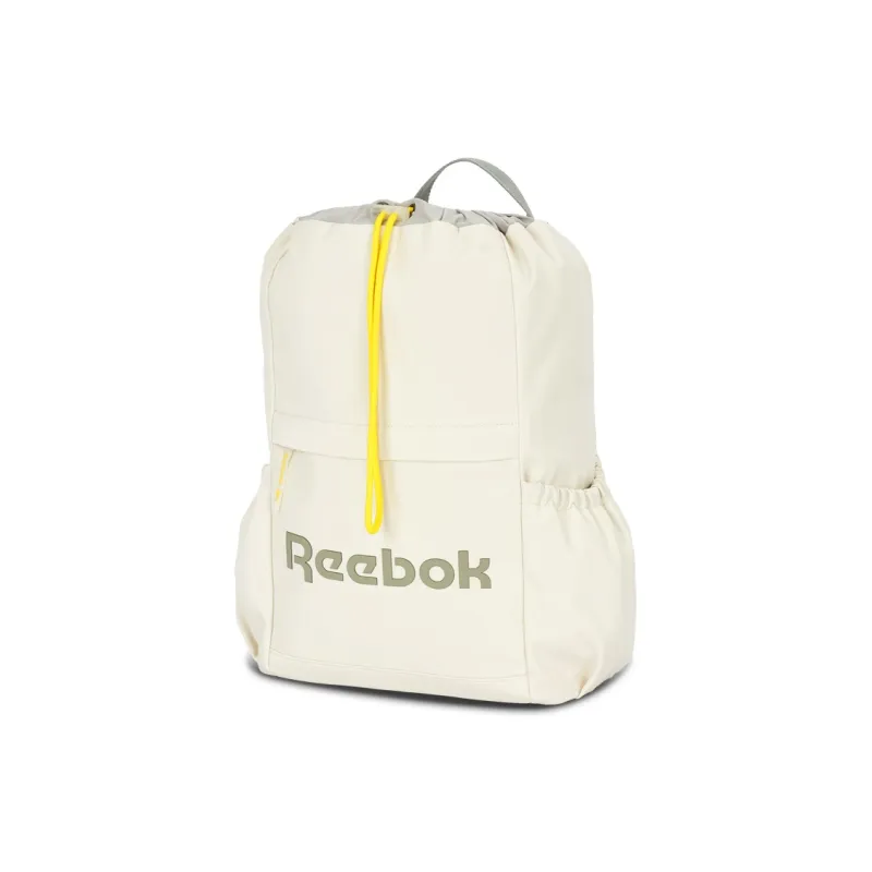 Reebok Fabric Casual Drawstring Backpack Medium Size Women's Cream White/Light Pink/Matcha Green-1