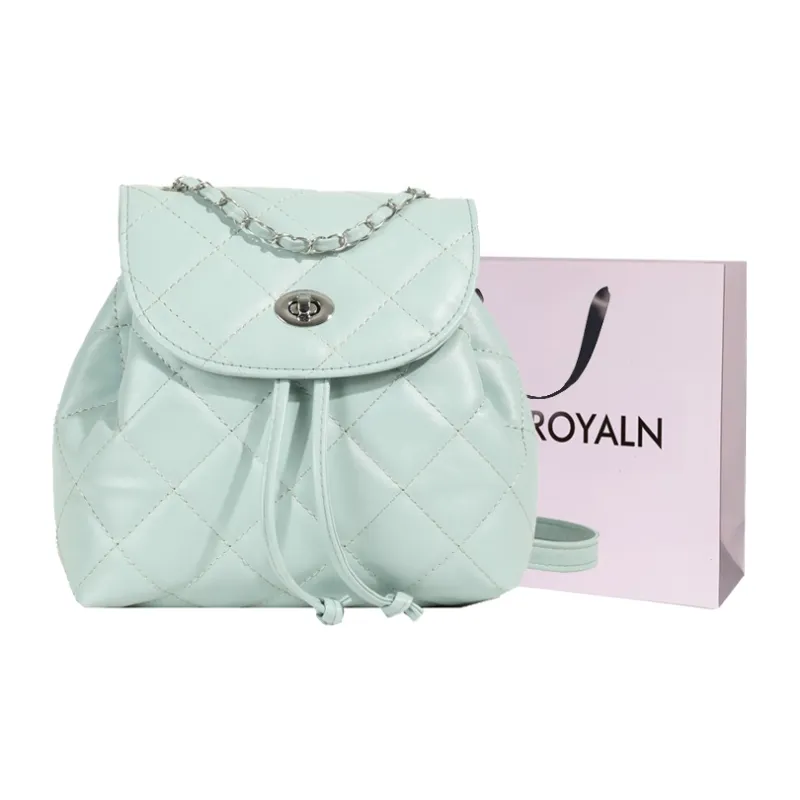 LOUIS ROYALN PU Backpack Unisex Silver/White/Black/Blue-2