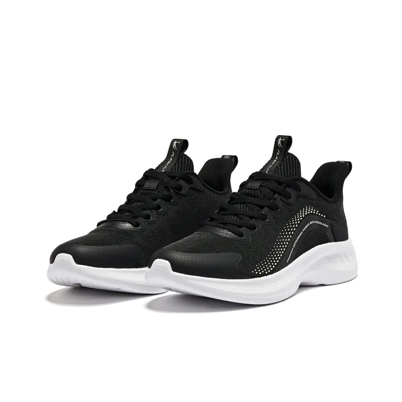 QIAODAN Anti Slip Wear Resistant Low Top Running Shoes Men's Black White-2