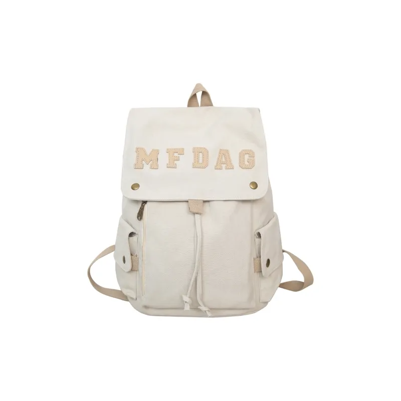 Deli Bear Canvas Backpack Regular Unisex Black/Ecru/Blue/Brown/Watermelon Red-7