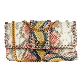 GUESS Imitation Snake Embossed Leather Shoulder Bag Crossbody Bag Women's Pink
