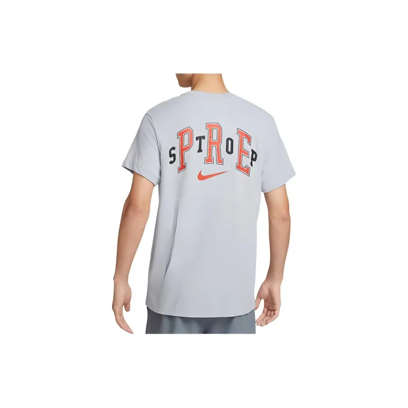 Nike T Shirts Men Gray White-1