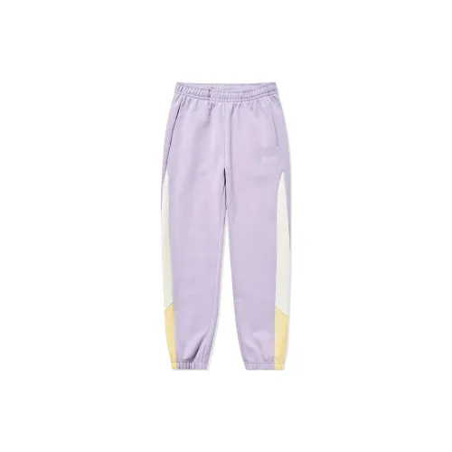 QIAODAN Knitted Sweatpants Women's Star Wish Purple+Cream White