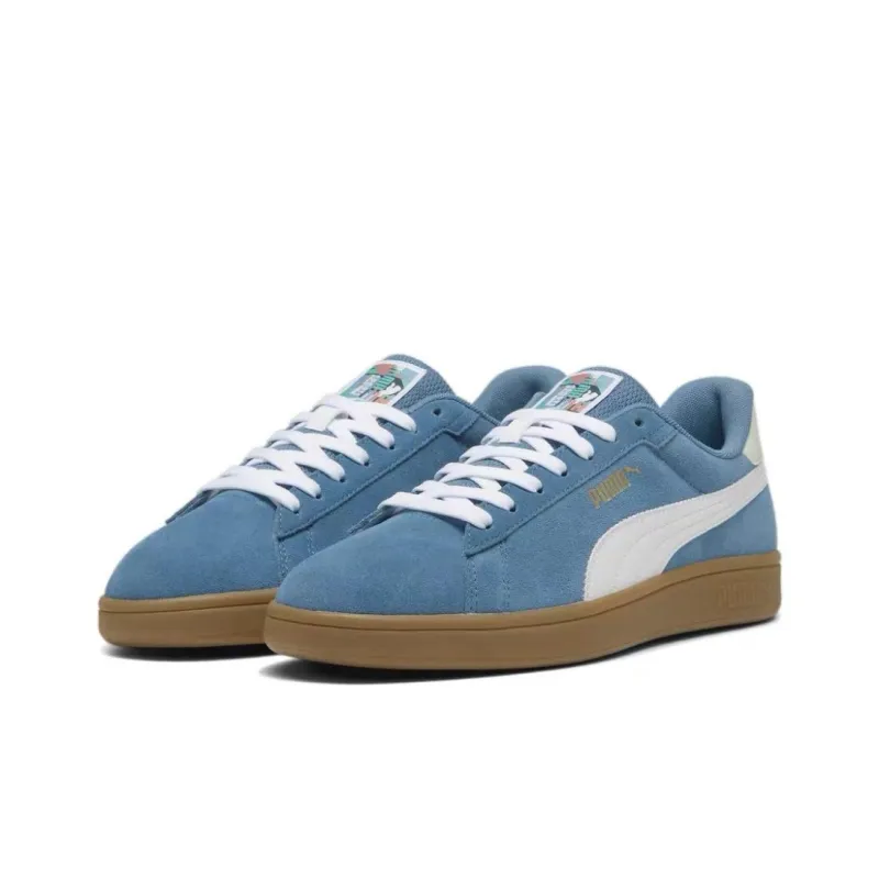 PUMA Smash 3.0 Anti-Slip Wear-Resistant Low-Top Skateboard Shoes Unisex Blue White-2