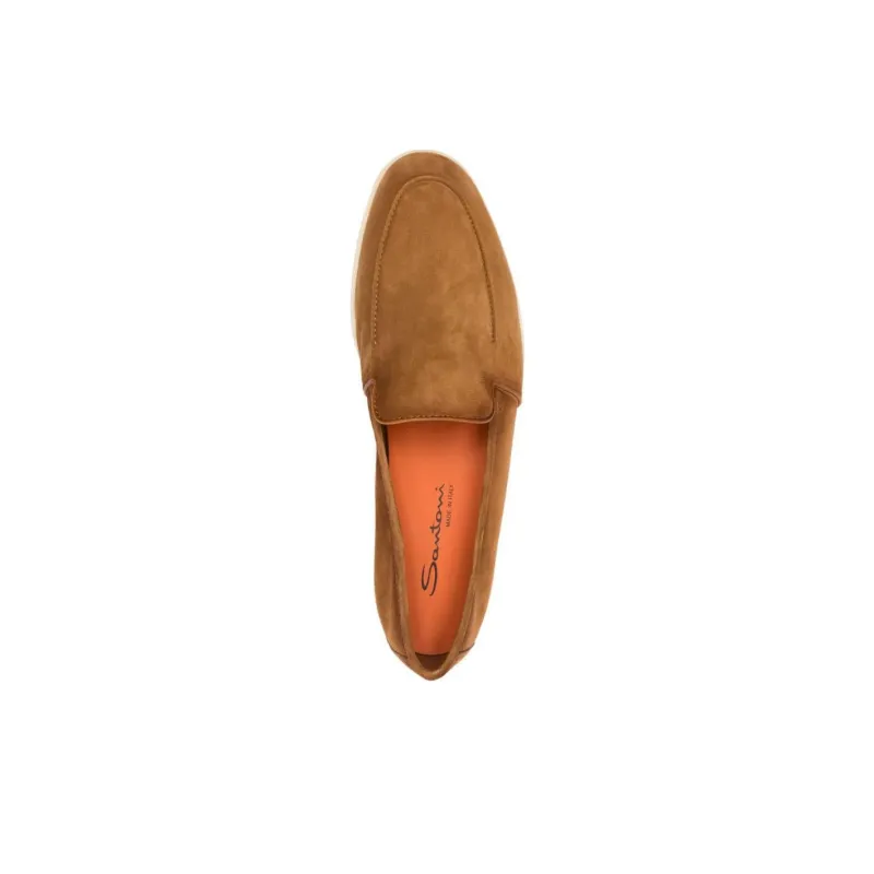 Santoni Almond Suede Loafers-4