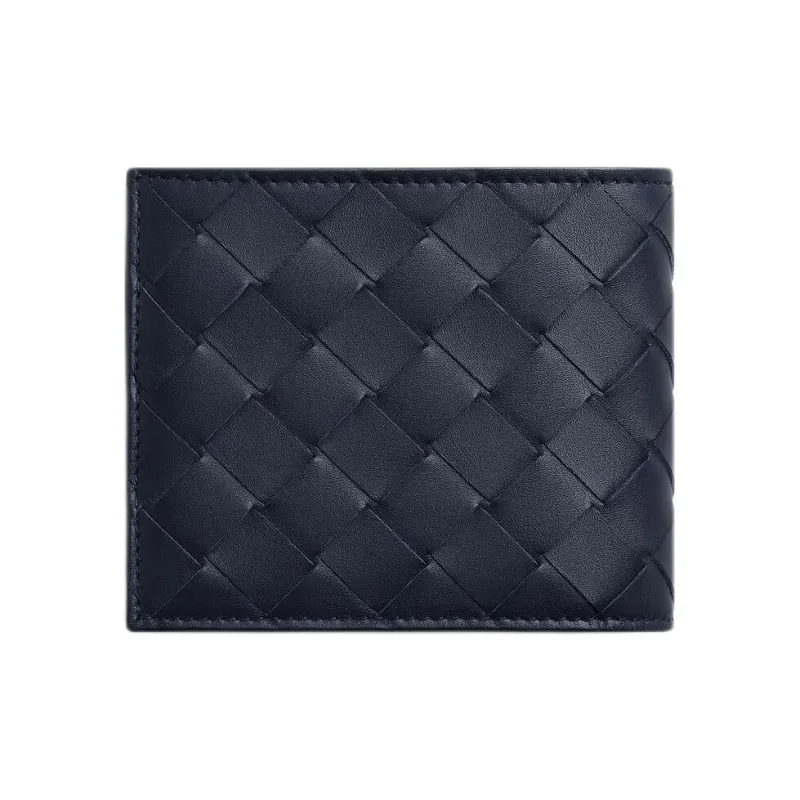 Bottega Veneta Calfskin Wallet Men's Space Blue & Green-2