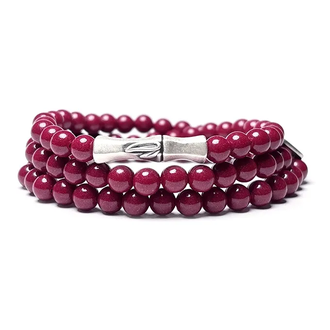 MOUNTAINS AND MANS Cinnabar Multi Wrap Stacking Fortune Beaded Bracelet Unisex-4
