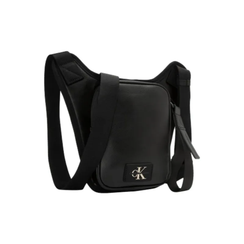 CALVIN KLEIN Synthetic Material Cell Phone Pouch, Crossbody Bag, Shoulder Bag Small Size Men's Space Black-2