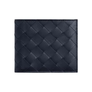 Bottega Veneta Calfskin Wallet Men's Space Blue & Green