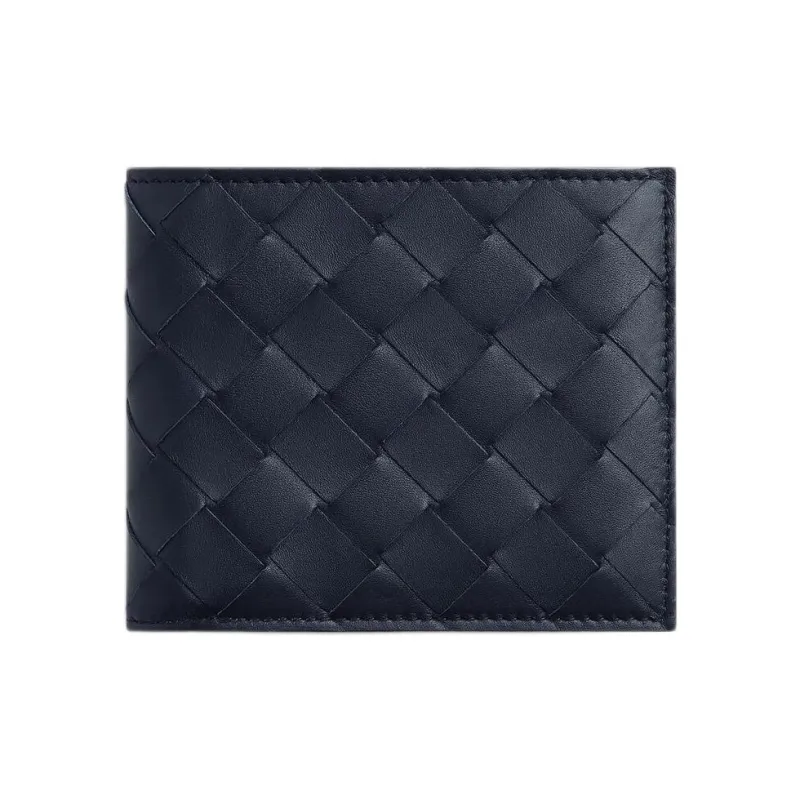 Bottega Veneta Calfskin Wallet Men's Space Blue & Green-0