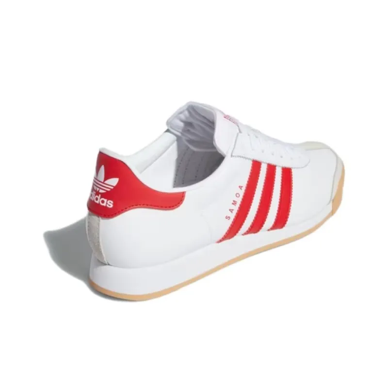 Adidas Originals Samoa Non slip Lightweight Low Top Skateboard Shoes Men's White Red-2