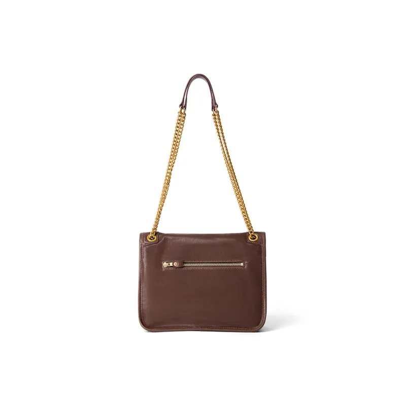 KAISER Vegetable Tanned Leather Shoulder Bag Regular Unisex Caramel/Roasted Brown/Ebony Black-6