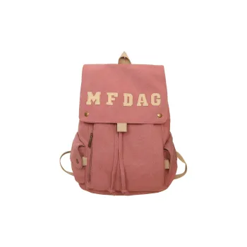 Deli Bear Canvas Backpack Regular Unisex Black/Ecru/Blue/Brown/Watermelon Red