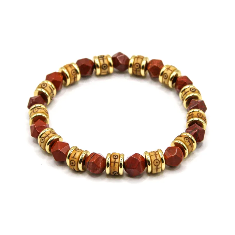 DRAGON LI Red Stone Bracelets Unisex-3
