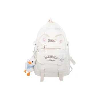 Deli Bear Nylon Portable One Shoulder Backpack Unisex Black/White/Blue/Red