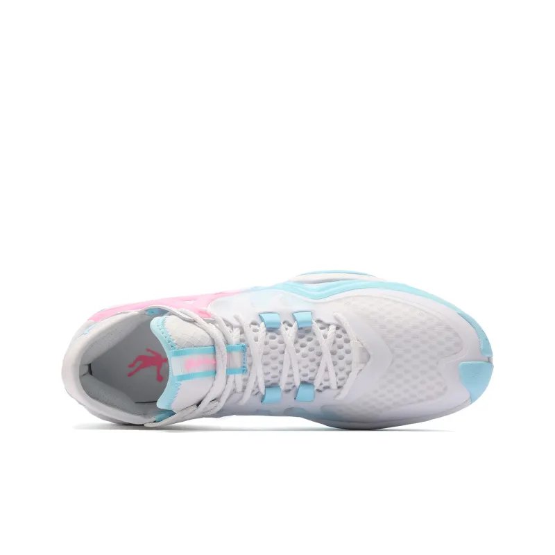 QIAODAN Anti Slip Wear Resistant Low Top Basketball Shoes Men's Cirrus Blue-3