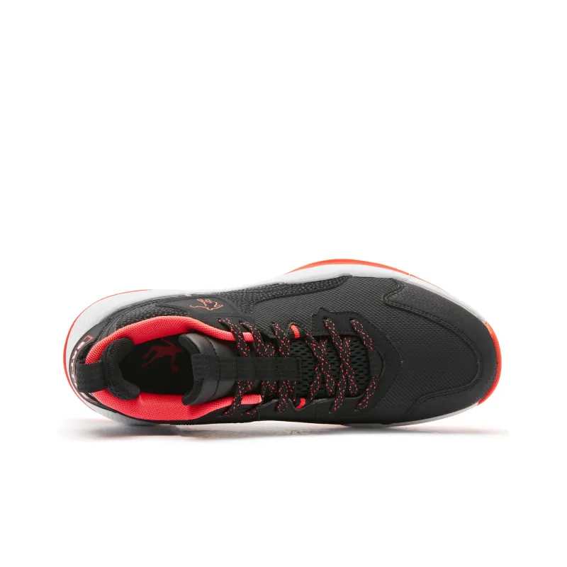 QIAODAN Slip Resistant Low Top Basketball Shoes Men's Black Red-3