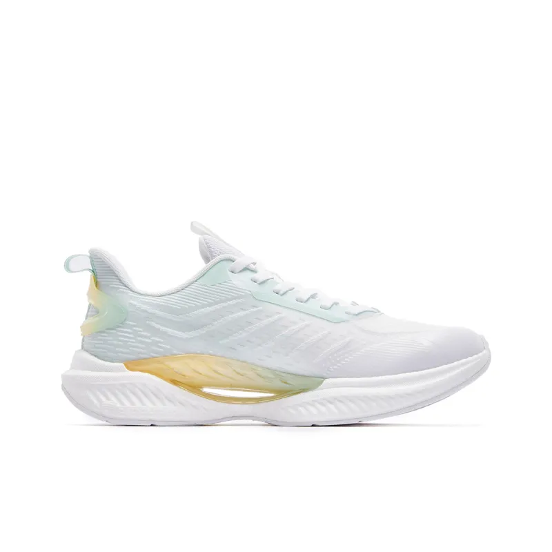 QIAODAN Hydrogen Bomb Slip Resistant, Abrasion Resistant, Breathable, Rebound Low Top Running Shoes Men's White Green-1