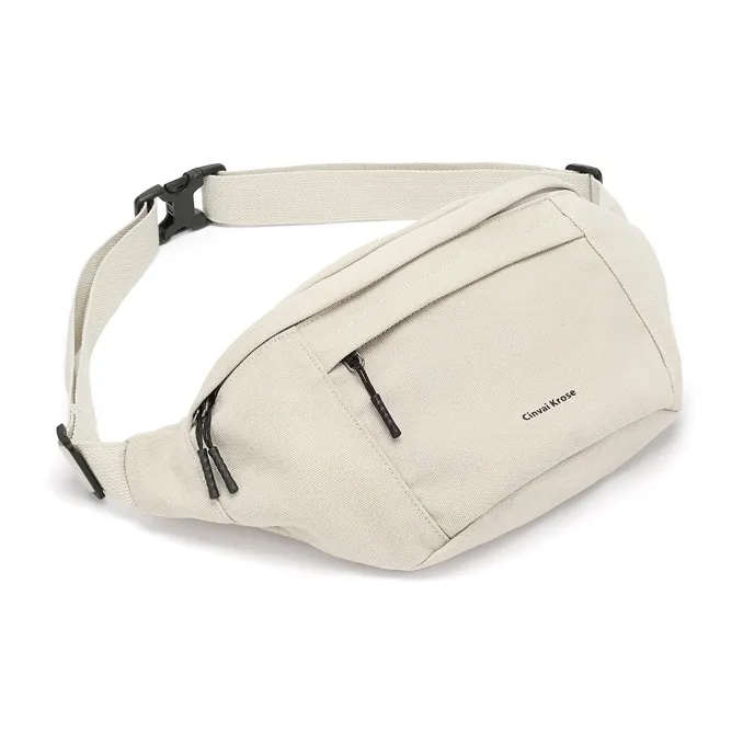 Simvay Clos Fabric Shoulder Bag Crossbody Bag Sling Bags Small Size Unisex Black/Ecru-9
