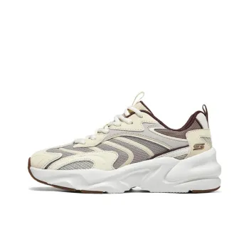 Skechers DLITES Anti Slip Wear Resistant Low Top Casual Running Shoes Women's Beige Brown