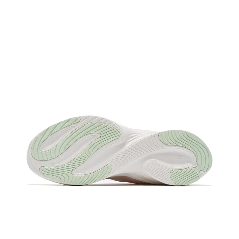 QIAODAN Light Speed 1.0 Cushioning Slip Resistant Low Top Running Shoes Women's White Green-4