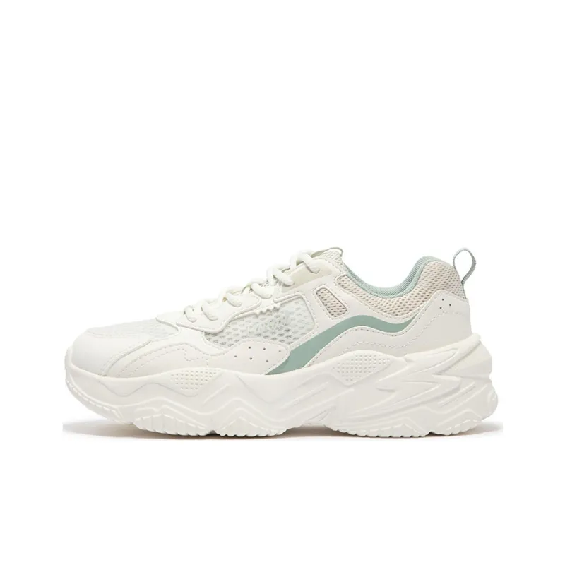 361° Shock Absorbers With Slip Resistant Features Low Top Casual Running Shoes Women's White Green-0