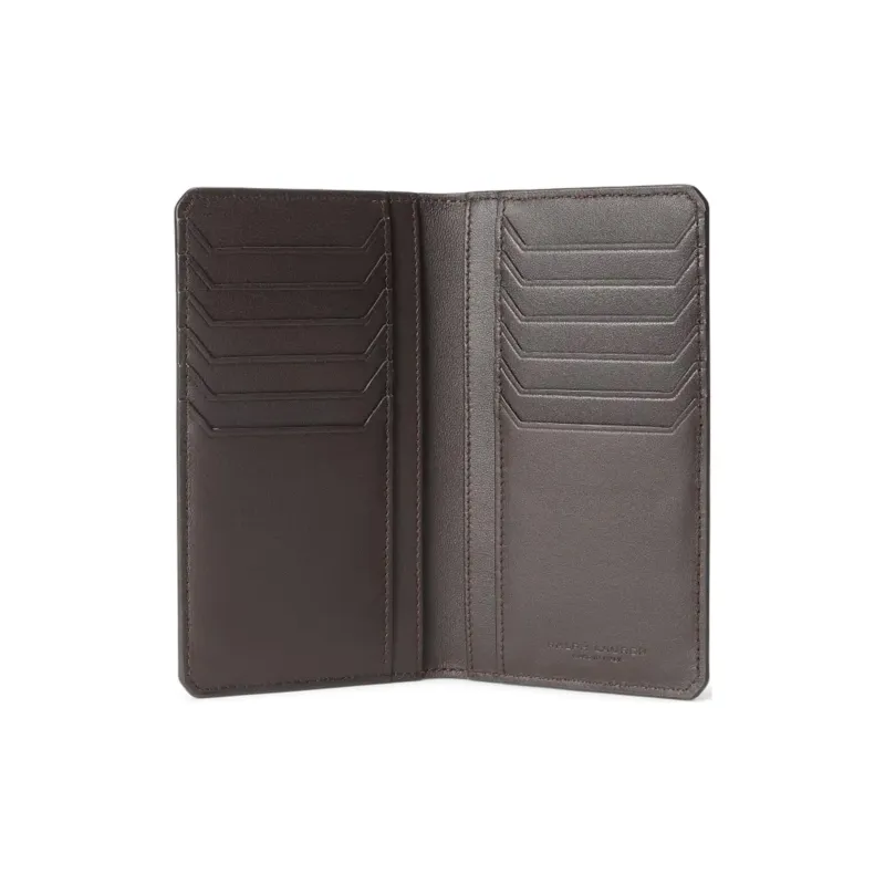 Ralph Lauren Pebbled Calfskin Wallet Unisex Brown-2