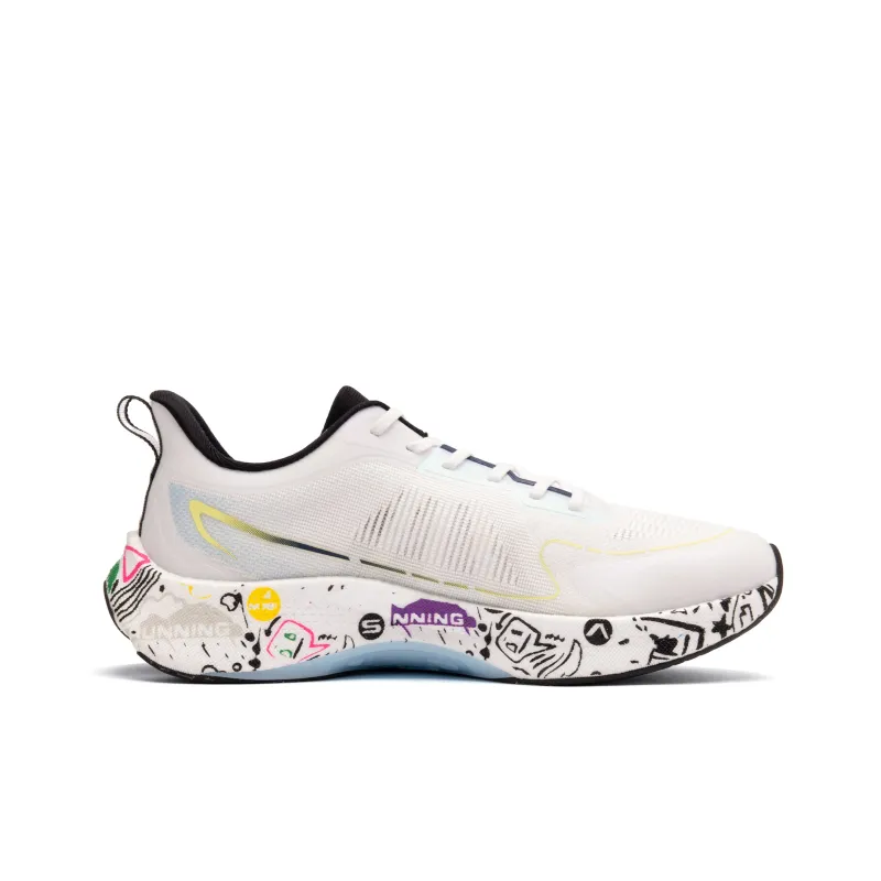 QIAODAN Flying Shadow 3.0 Supportive And Elastic Low Top Running Shoes Men's White Yellow-1