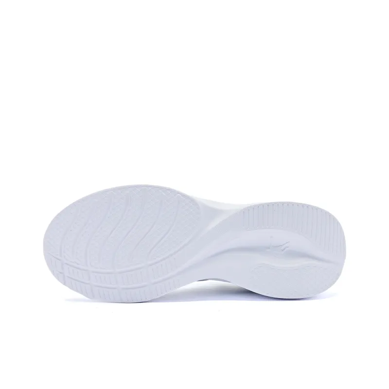QIAODAN Cushioned Wear-Resistant Water-Resistant Low-Top Running Shoes Men's White Blue-4