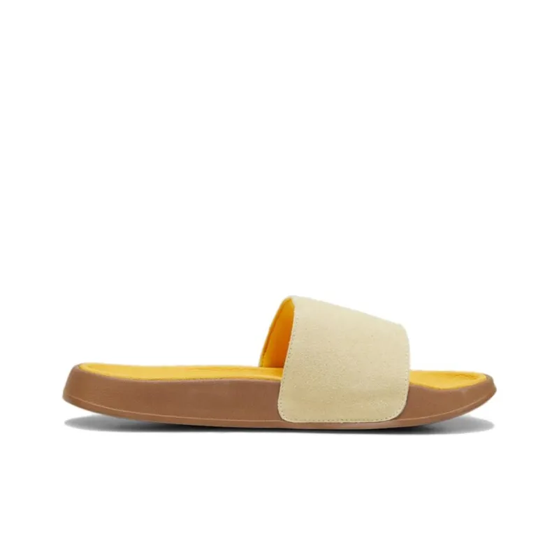 PUMA Leadcat 2.0 Palermo Foil Slides 'Creamy Vanilla PUMA Gold Tangerine Gum'-1