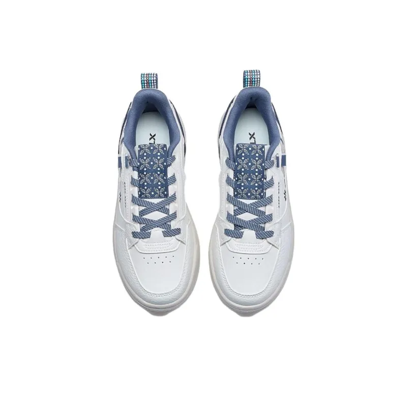 XTEP New Dawn Lightweight Low Top Skateboard Shoes Women's White Blue-4